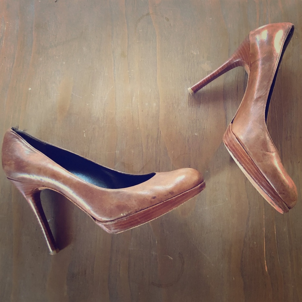 Tall Brown Leather Heels